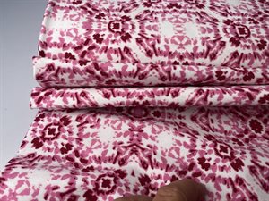 Fastvævet bengalin med stræk - tie dye i lyserøde toner